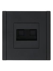 Розетка компьютерная 2-м RJ45 кат.6 FORTE&PIANO FP134 черн. IEK FP-K20-2-K02