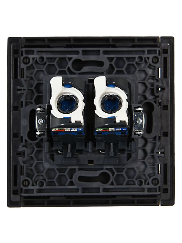 Розетка компьютерная 2-м RJ45 кат.6 FORTE&PIANO FP134 черн. IEK FP-K20-2-K02