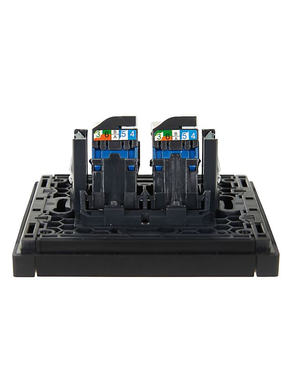 Розетка компьютерная 2-м RJ45 кат.6 FORTE&PIANO FP134 черн. IEK FP-K20-2-K02