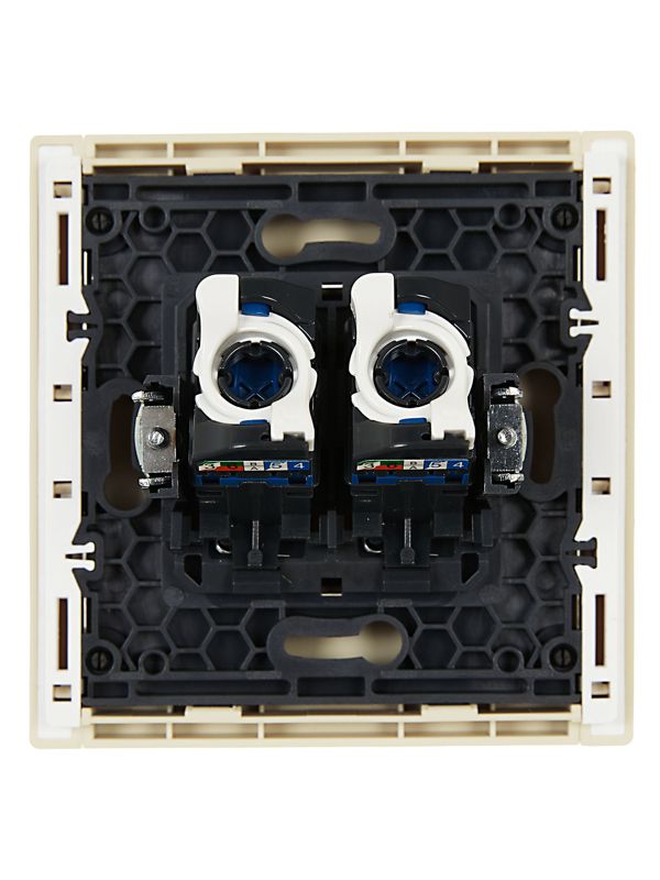 Розетка компьютерная 2-м RJ45 кат.6 FORTE&PIANO FP434 ваниль IEK FP-K20-2-K10