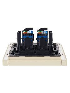 Розетка компьютерная 2-м RJ45 кат.6 FORTE&PIANO FP434 ваниль IEK FP-K20-2-K10