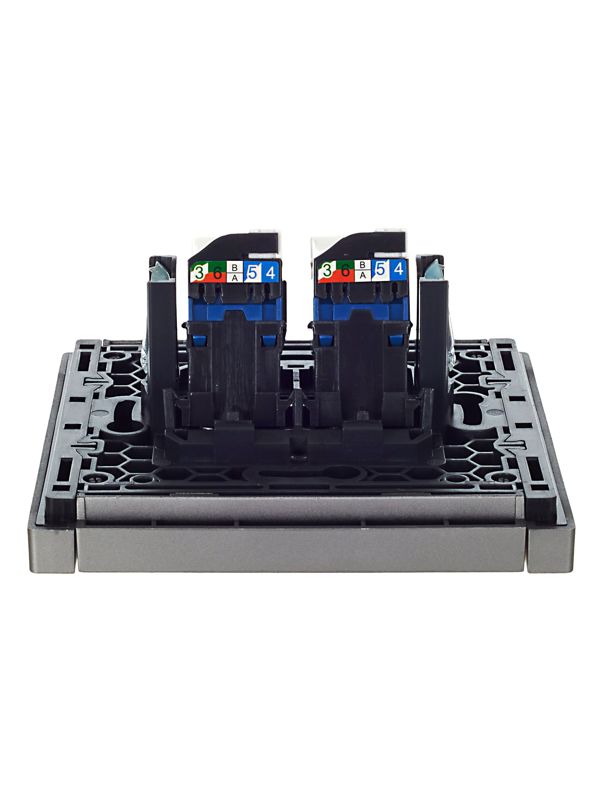Розетка компьютерная 2-м RJ45 кат.6 FORTE&PIANO FP534 сталь IEK FP-K20-2-K46