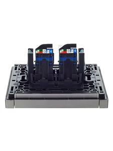 Розетка компьютерная 2-м RJ45 кат.6 FORTE&PIANO FP534 сталь IEK FP-K20-2-K46
