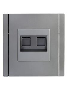 Розетка компьютерная 2-м RJ45 кат.6 FORTE&PIANO FP534 сталь IEK FP-K20-2-K46