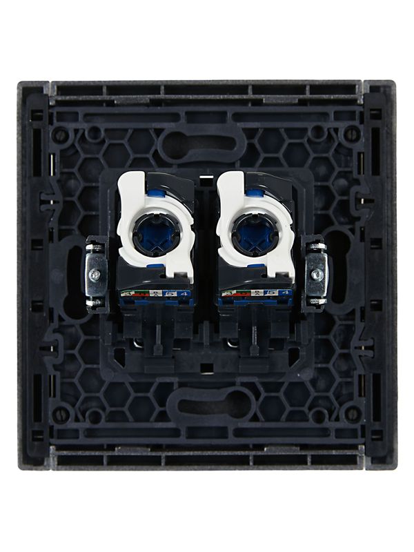 Розетка компьютерная 2-м RJ45 кат.6 FORTE&PIANO FP534 сталь IEK FP-K20-2-K46