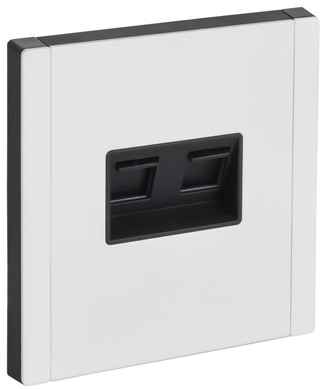 Розетка компьютерная 2-м FORTE&PIANO FP234M RJ45 кат.6 бел. IEK FP-K20-2-M-K01