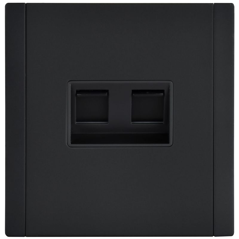 Розетка компьютерная 2-м FORTE&PIANO FP134M RJ45 кат.6 черн. IEK FP-K20-2-M-K02