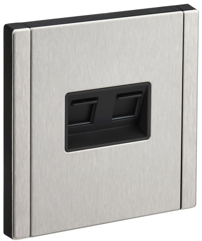 Розетка компьютерная 2-м СП FORTE&PIANO FP734M RJ45 кат.6 IP20 никель IEK FP-K20-2-M-K50