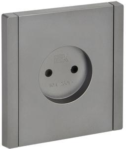 Розетка 1-м СП FORTE&PIANO FP518 10А без заземл. без защ. шторок винт. крепл. сталь IEK FP-R10-10-K46