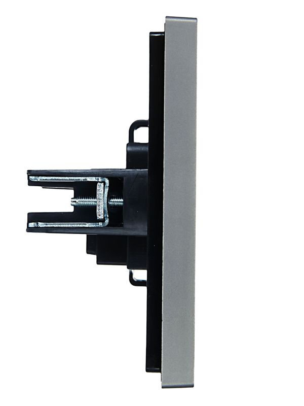 Розетка 1-м СП FORTE&PIANO FP518 10А без заземл. без защ. шторок винт. крепл. сталь IEK FP-R10-10-K46