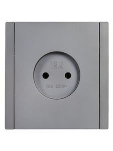 Розетка 1-м СП FORTE&PIANO FP518 10А без заземл. без защ. шторок винт. крепл. сталь IEK FP-R10-10-K46