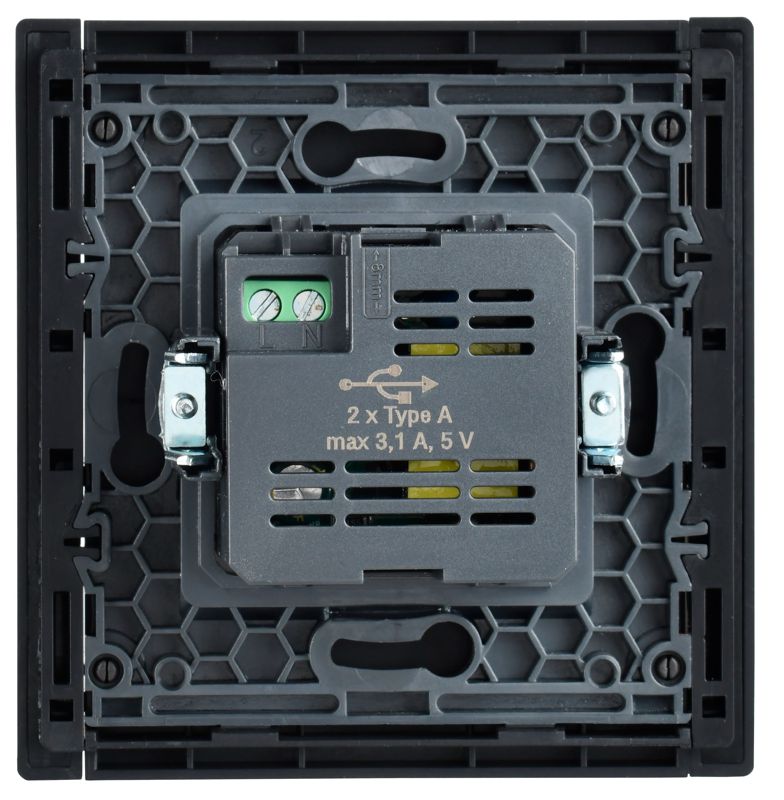 Розетка USB A+A 3.1А FORTE&PIANO FP149 черн. IEK FP-U21-D31-K02