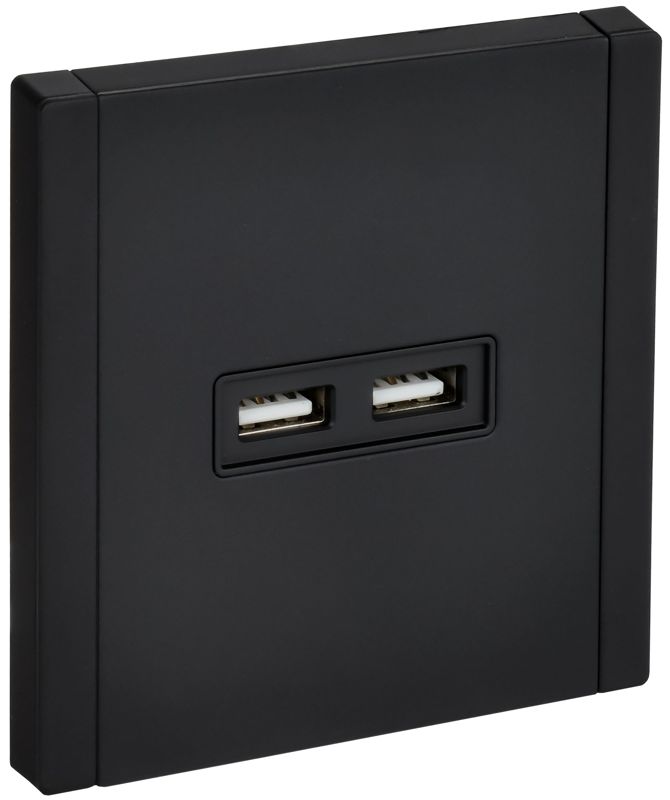 Розетка FORTE&PIANO FP149M USB A+A 3.1А черн. IEK FP-U21-D31-M-K02