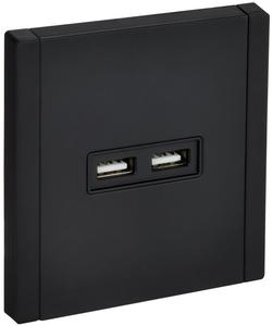Розетка FORTE&PIANO FP149M USB A+A 3.1А черн. IEK FP-U21-D31-M-K02
