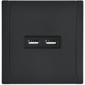 Розетка FORTE&PIANO FP149M USB A+A 3.1А черн. IEK FP-U21-D31-M-K02