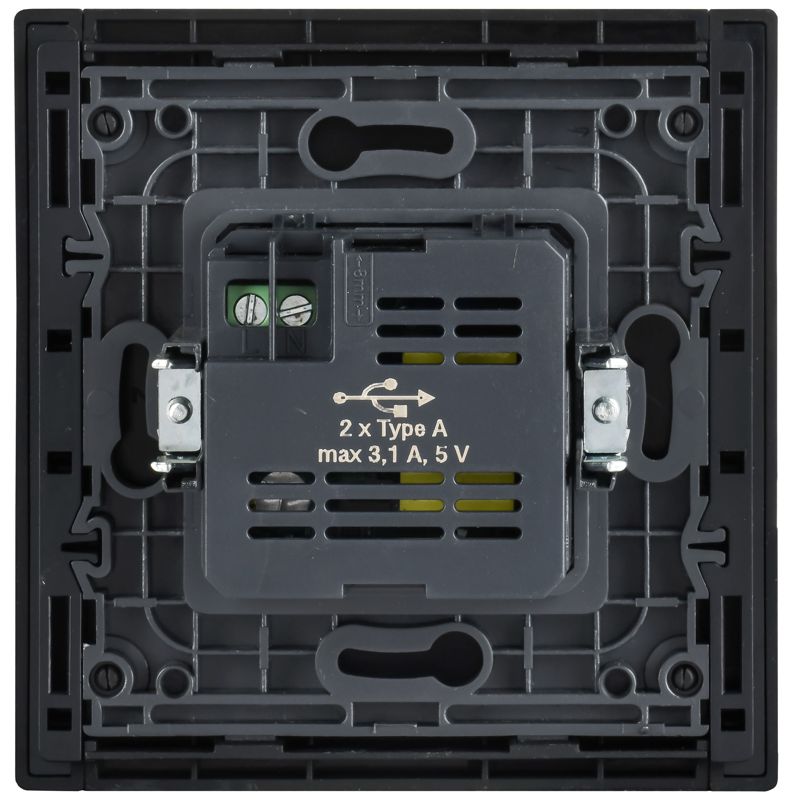 Розетка FORTE&PIANO FP149M USB A+A 3.1А черн. IEK FP-U21-D31-M-K02