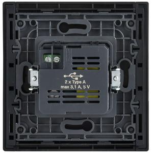Розетка FORTE&PIANO FP149M USB A+A 3.1А черн. IEK FP-U21-D31-M-K02
