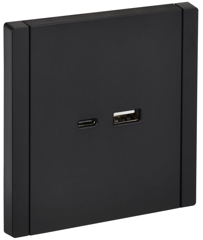 Розетка USB A+C 18Вт FORTE&PIANO FP151 черн. IEK FP-U22-018-K02