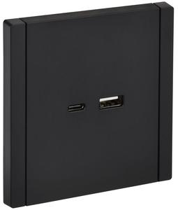 Розетка USB A+C 18Вт FORTE&PIANO FP151 черн. IEK FP-U22-018-K02