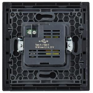 Розетка USB A+C 18Вт FORTE&PIANO FP151 черн. IEK FP-U22-018-K02