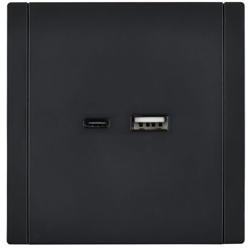 Розетка USB A+C 18Вт FORTE&PIANO FP151 черн. IEK FP-U22-018-K02