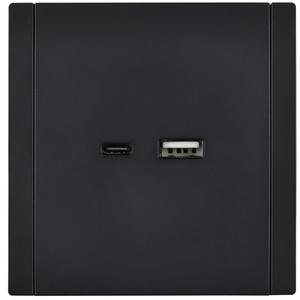 Розетка USB A+C 18Вт FORTE&PIANO FP151 черн. IEK FP-U22-018-K02