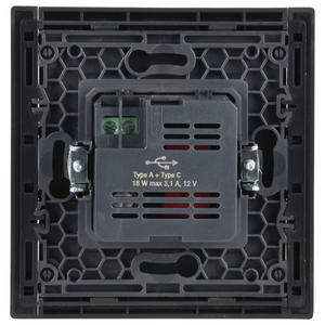 Розетка FORTE&PIANO USB A+C 18Вт FP351 сер. IEK FP-U22-018-K03
