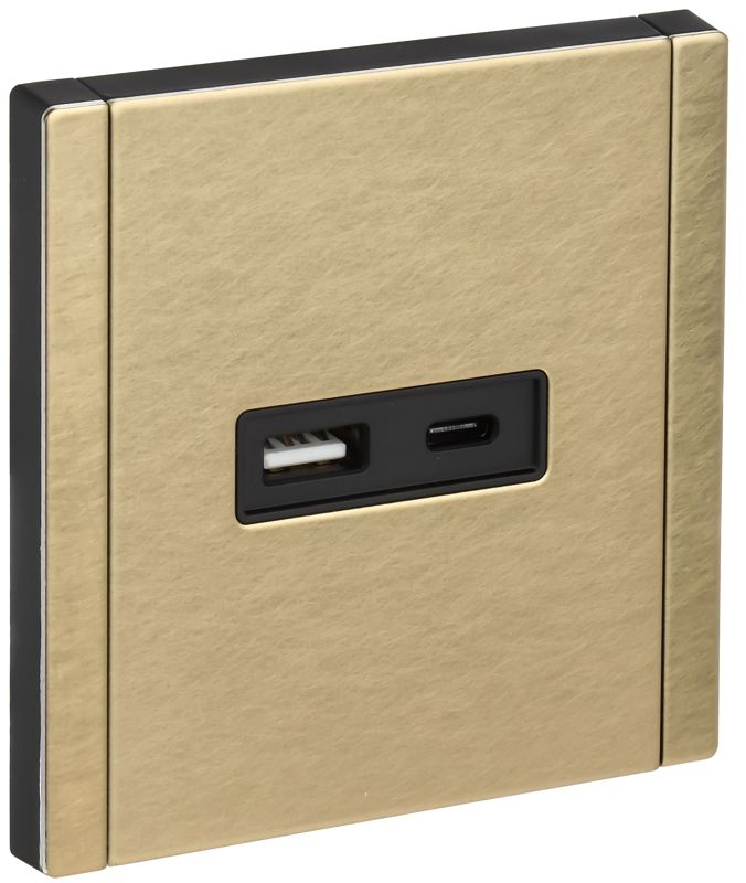 Розетка FORTE&PIANO FP651M USB A+C 18Вт шампань IEK FP-U22-018-M-K37