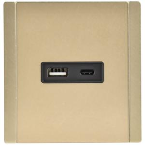 Розетка FORTE&PIANO FP651M USB A+C 18Вт шампань IEK FP-U22-018-M-K37