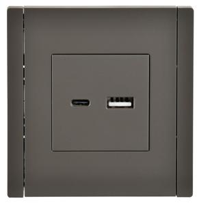 Розетка USB A+C 3.1А FORTE&PIANO FP350 сер. IEK FP-U22-D31-K03