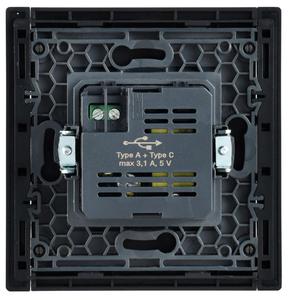 Розетка USB A+C 3.1А FORTE&PIANO FP350 сер. IEK FP-U22-D31-K03