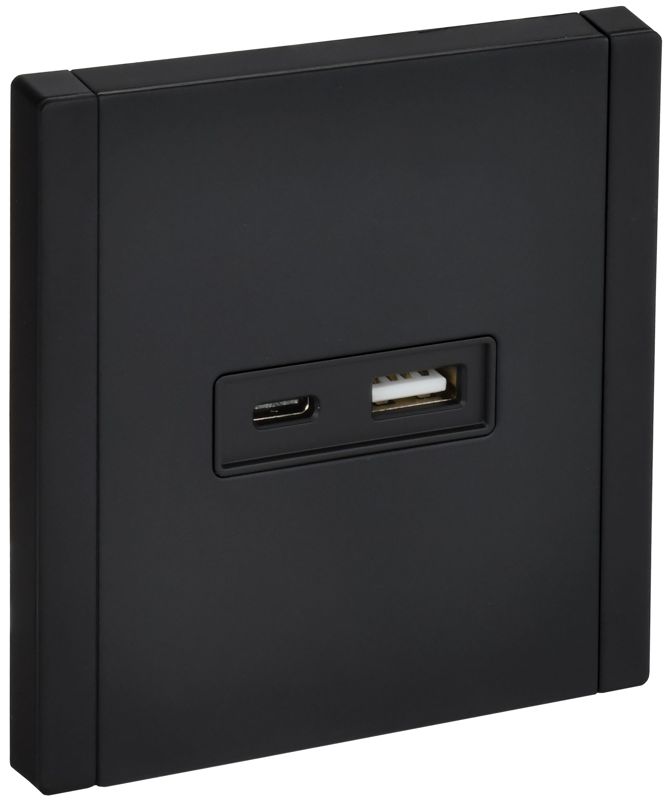 Розетка FORTE&PIANO FP150M USB A+C 3.1А черн. IEK FP-U22-D31-M-K02