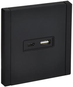 Розетка FORTE&PIANO FP150M USB A+C 3.1А черн. IEK FP-U22-D31-M-K02