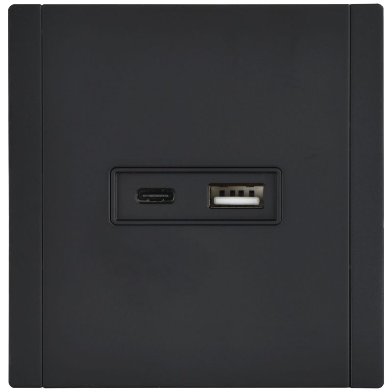 Розетка FORTE&PIANO FP150M USB A+C 3.1А черн. IEK FP-U22-D31-M-K02