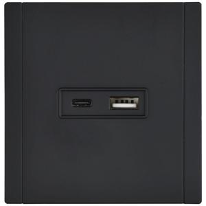 Розетка FORTE&PIANO FP150M USB A+C 3.1А черн. IEK FP-U22-D31-M-K02