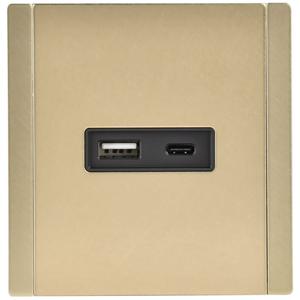 Розетка FORTE&PIANO FP650M USB A+C 3.1А шампань IEK FP-U22-D31-M-K37