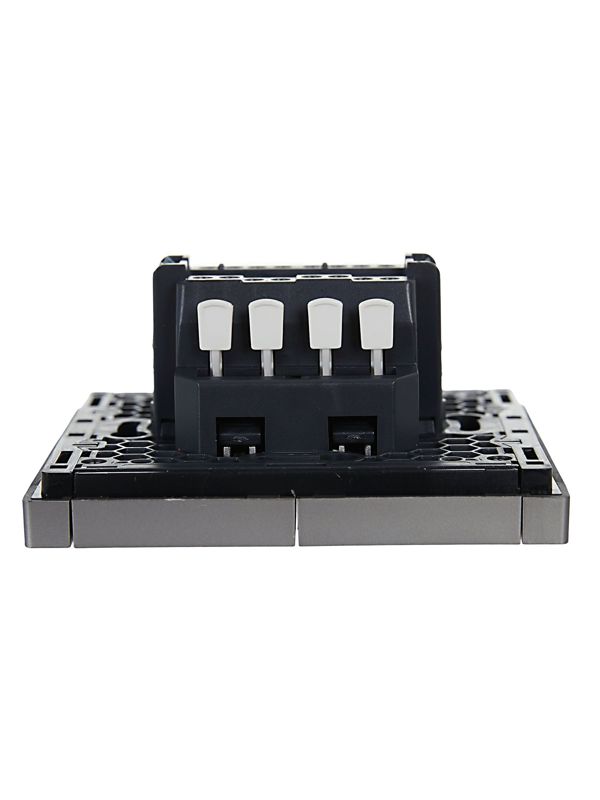 Выключатель проходной 2-кл. СП FORTE&PIANO 10А FP507 сталь IEK FP-V22-0-10-1-K46