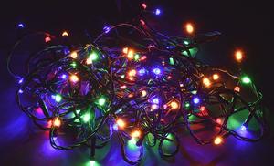 Гирлянда "Нить" 10м 100LED RGB IP20 провод зел. 230В с контроллером 8 режимов IEK LGDB110-3-100-10-G-S-20