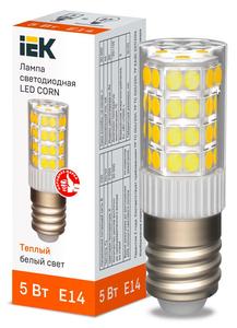 Лампа светодиодная CORN 5Вт капсула 3000К E14 230В керамика IEK LLE-CORN-5-230-30-E14