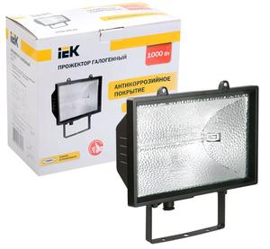 Прожектор FL(ИО) 1000 IP54 галог. черн. IEK LPI01-1-1000-K02