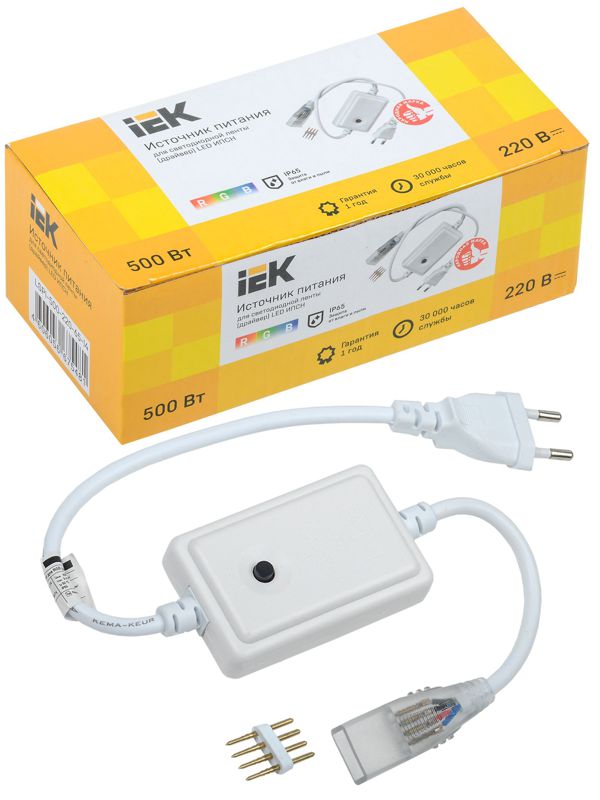 Драйвер LED ИПСН 500Вт 220В 14мм RGB IP65 IEK LSP1-500-220-65-14