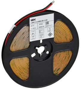 Лента светодиодная COB-480LED 11Вт/м IP20 8мм 24В 6500К (уп.5м) IEK LSR11-2-480-20-1-05