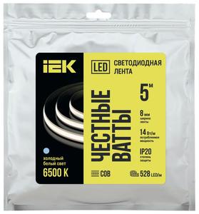 Лента светодиодная COB-528LED freecut 14Вт/м IP20 24В 6500К (уп.5м) IEK LSR11-2-528-20-05