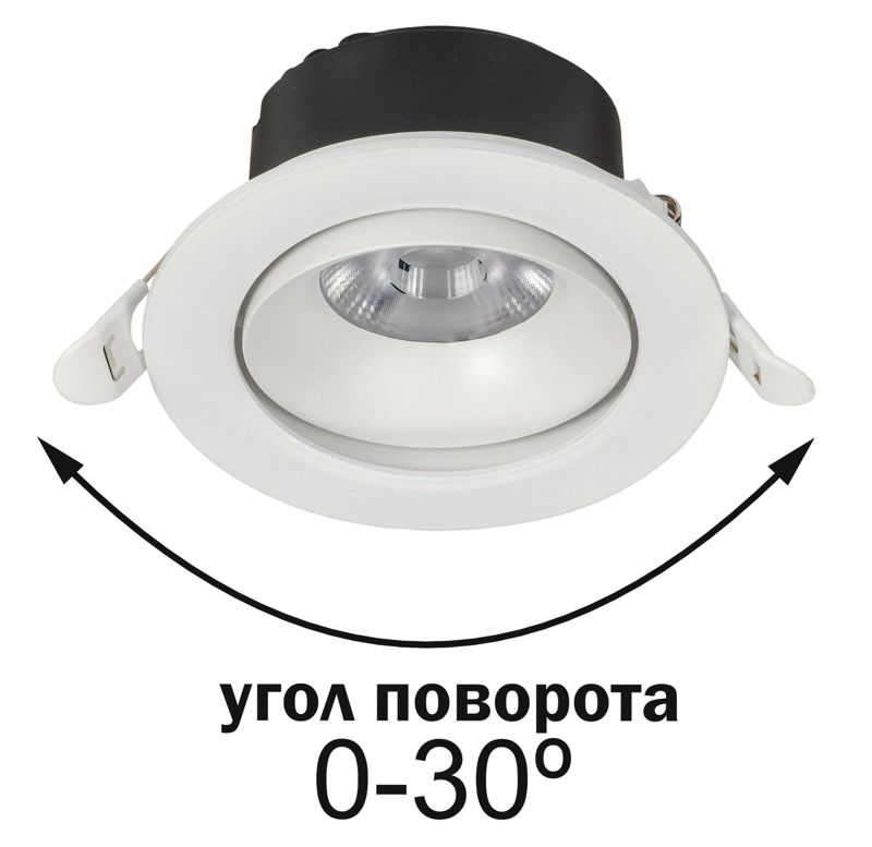 Светильник светодиодный ДВО 1813 9Вт 4000К IP20 поворотн. круг бел. IEK LTP-DSO0-1813-09-40-K01