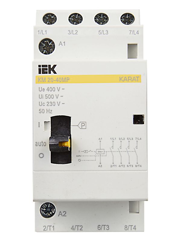 Контактор модульный КМ20-40МР AC с ручным управ. KARAT IEK MKK12-20-40