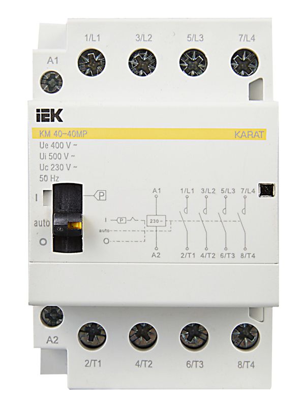 Контактор модульный КМ40-40МР AC с ручным управ. KARAT IEK MKK22-40-40