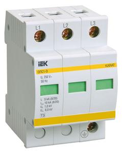 Ограничитель перенапряжения ОПС1-D 3P KARAT IEK MOP20-3-D