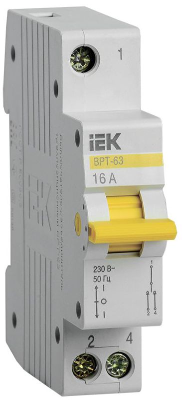 Выключатель-разъединитель трехпозиционный 1п ВРТ-63 16А KARAT IEK MPR10-1-016