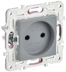 Розетка SKANDY 10А без заземл. защ. шторки SK-R01Gr сер. IEK SK-R13-10-K03