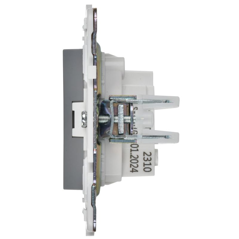 Розетка SKANDY 10А без заземл. защ. шторки SK-R01Gr сер. IEK SK-R13-10-K03